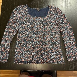 Lucky Brand Navy Floral Blouse